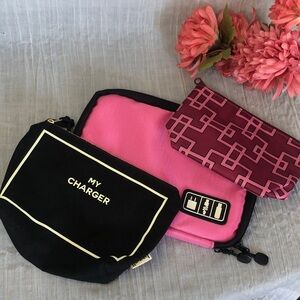 3 pack TECH CHARGERS ACCESSORIES storage cases travel bags